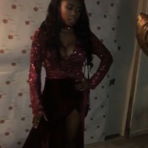 Custom Made Red Velvet Prom Dress/ Gown
